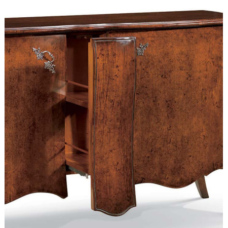 2504  Credenza con carrello estraibile in legno grezzo o finito, finiture a scelta
