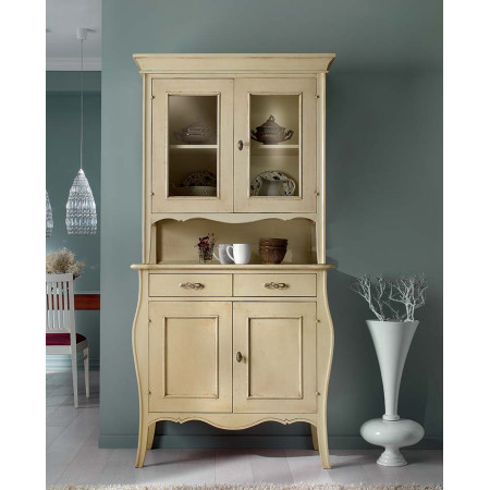 2506  Mobile credenza e vetrina in legno grezzo o finito, finiture a scelta cliente