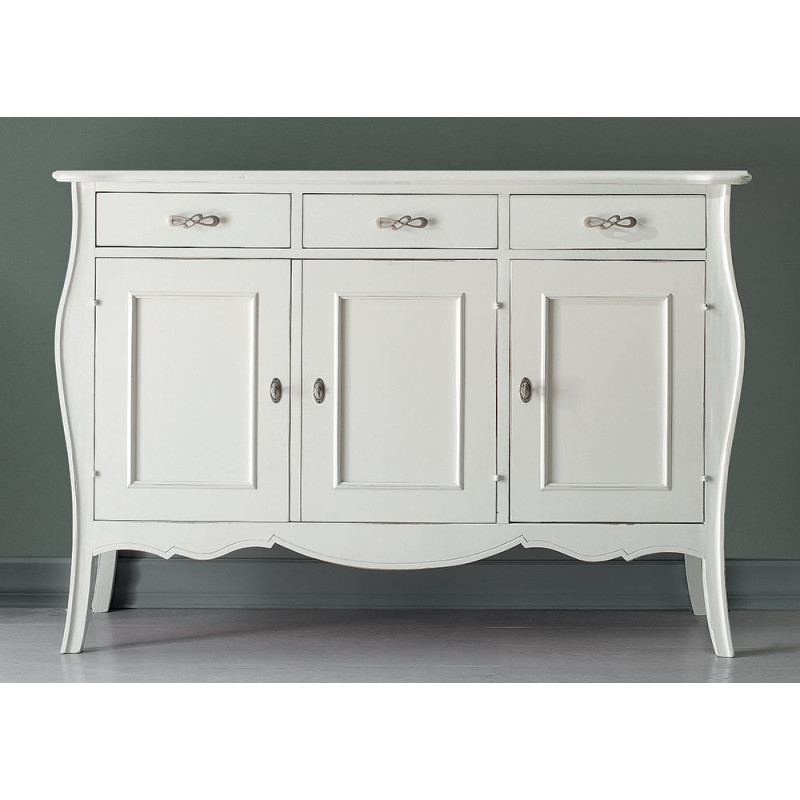 2507  Credenza base 3 porte in legno grezzo o finito, finiture a scelta cliente