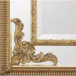 3215 Specchiera in legno + pasta di legno decorata a mano in foglia oro o argento