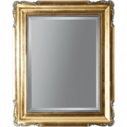 3217 Specchiera in legno + pasta di legno decorata a mano in foglia argento o oro