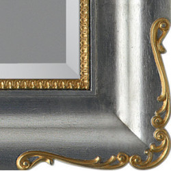 3217 Wooden + wooden paste mirror frame, handmade gold or silver leaf finished