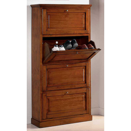 2540  Raw or finished 4 doors shoe rack furniture, finishes to customer choice