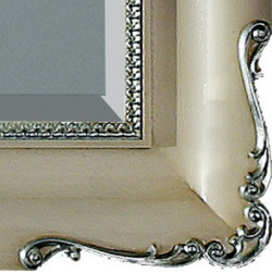 3217L  Specchiera in legno + pasta di legno decorata a mano in foglia oro o argento o su lacca