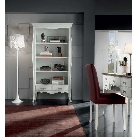 2570  Mobile libreria 2 cassetti in legno grezzo o finito, finiture a scelta cliente