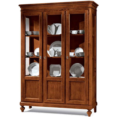 2575  Mobile vetrina 3 porte in legno grezzo o finito, finiture a scelta cliente