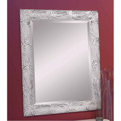 3220  Wooden + wooden paste mirror frame, handmade gold, silver or silver leaf and white lacquer finished