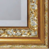 3229 Specchiera in legno + pasta di legno decorata a mano in foglia oro