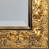3237 Specchiera in legno + pasta di legno decorata a mano in foglia oro