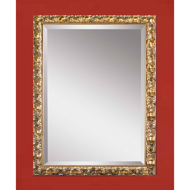 3238 Wooden + wooden paste mirror frame, handmade gold leaf finished