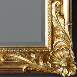 3243 Specchiera in legno + pasta di legno, finitura a mano in foglia oro o argento