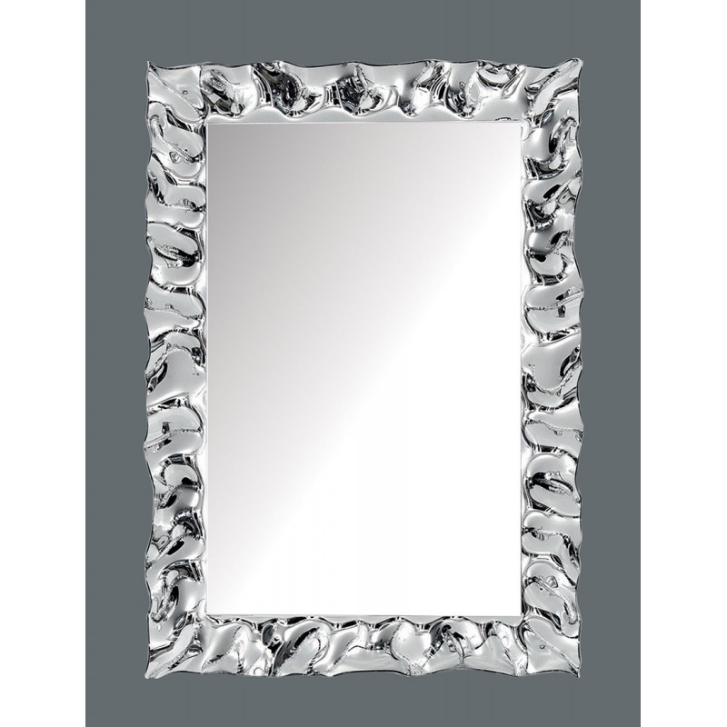3244 Wooden + wooden pulp mirror frame, silver as photo handmade finished
