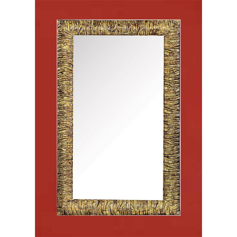 3247 Wooden + wooden paste mirror frame, handmade aged gold leaf finished