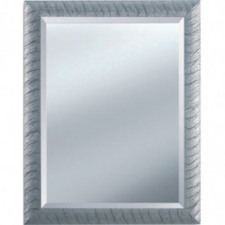 3258 Wooden and wooden paste mirror frame, handmade silver leaf with black lacquer finished