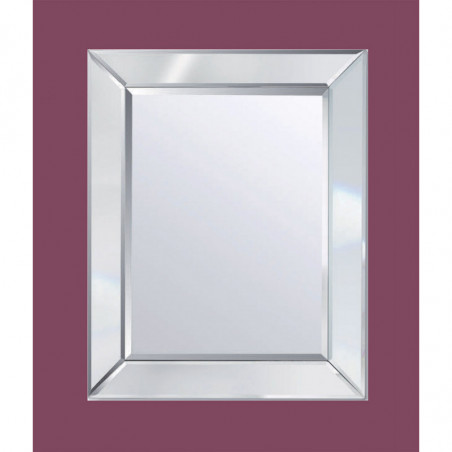 3263 Wooden mirror frame with beveled mirror' strips covered