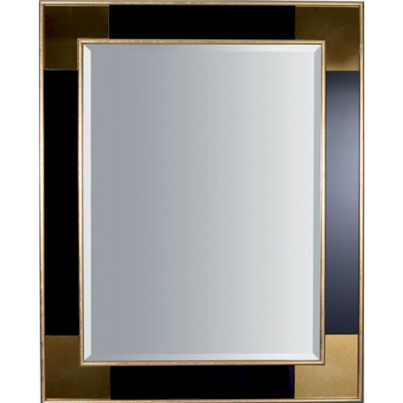3269 Wooden mirror frame, gold leaf with black lacquer handmade finished as photo 3269 Wooden mirror frame, gold leaf with black lacquer handmade finished as photo