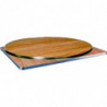 PLA ash/durmast wood staves table top aluminium mm 20 edge
