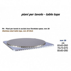 PA stainless steel table tops mm 20 thick