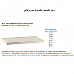 MDF table tops black or white lacquered