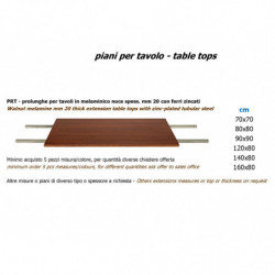 PRT piani-prolunga per tavoli con ferri tubolari zincati