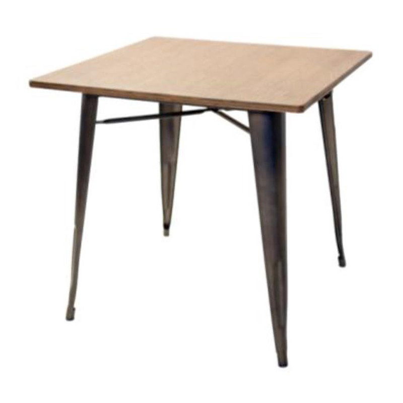 742NT  Outdoor metal table impregnated wooden top