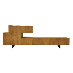 2297  Knotty durmast wood TV stand  - sideboard  wheat durmast wood finished