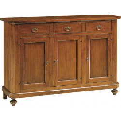 2174/3P  Raw or finished tulipier/poplar wood 3 doors showcase cabinet, cm 158x47 H213, finishes to choice