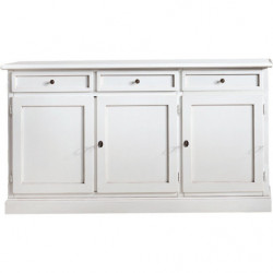 2175/3PB  Raw or finished tulipier/poplar wood 3 doors sideboard furniture, cm 155x44 H86, finishes to choice