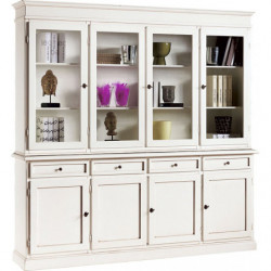 2175/4P  Raw or finished tulipier/poplar wood 4 doors showcase cabinet, cm 203x44 H206, finishes to choice