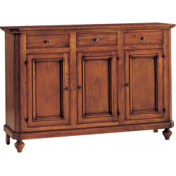 2176/3PB  Raw or finished tulipier/poplar wood 3 doors sideboard furniture, cm 158x47 H100, finishes to choice