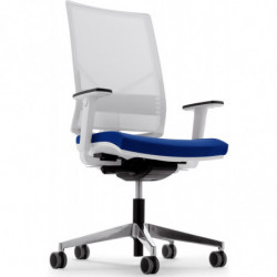 506  Fly bianca sedia ufficio versione alta o bassa, tappezzata con tessuti a scelta