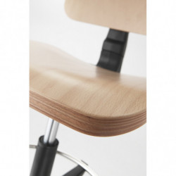 802SG  Woody work hjigh stool with beech plywood seat natural finished