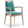 590C Raw or finished stackable beech wood armchair, finishing to choice