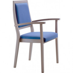 589C  Raw or finished stackable beech wood armchair, finishing to choice