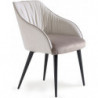 027  Beech wood armchair upholstered with buttons, finishing to choice
