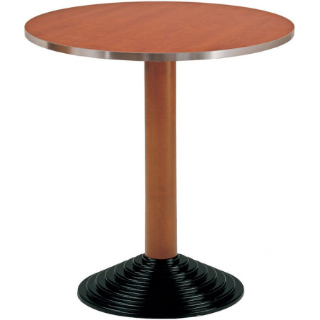 258L Black258L cast iron table base with wooden column, melamine veneered ø cm 80 top