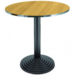 262L Table with black cast iron base, melamine veneered top ø cm 80
