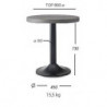262L Table with black cast iron base, melamine veneered top ø cm 80