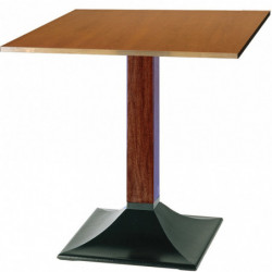 266L Black cast iron table base, melamine veneered cm 80x80 top