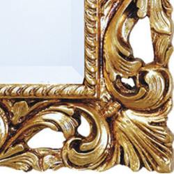 3187 Specchiera in legno e pasta di legno decorata a mano in foglia oro o argento e lacca