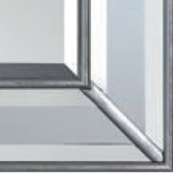 3300  Wooden mirror frame silver leaf with mirror' stripes covered