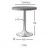 BT2157  Base tavolo in acciaio cromato, inox, o nero, piano max cm 80