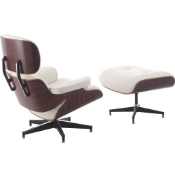 803 Dormeuse - armchair with footrest white or black leather upholstered