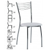 884  Chromed steel chair frame, white leatherette seat