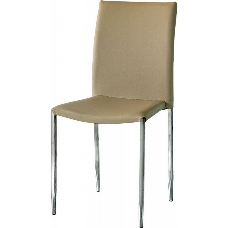 889 Chromed steel stackable chair, 3 colours leatherette seat 889 Chromed steel stackable chair, 3 colours leatherette seat