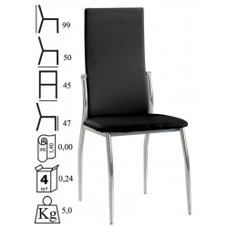 896  Chromed steel chair frame, leatherette upholstered sitting