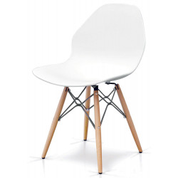 897  Beech wood chair base, 3 colours polypropylene seat