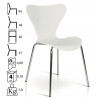 904  Chromed steel, white polypropylene chair seat