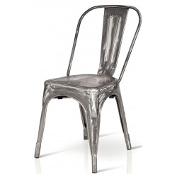 907  Varnished metal sheet stackable chair frame grey or white finished