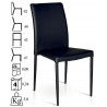 908 Varnished steel chair frame 5 colours leatherette upholstered